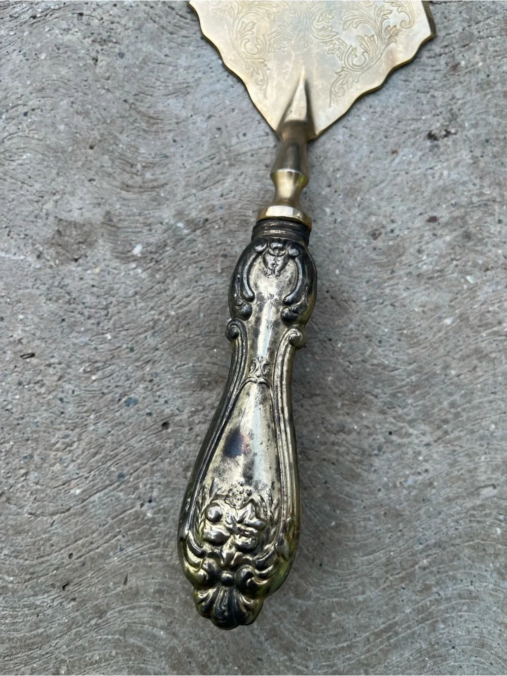 VINTAGE | Raimond Sterling Silver Handle Gold Plated Cake Serving Knife